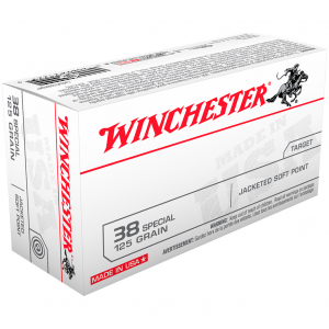 WINCHESTER USA 38 Special 125Gr Jacketed Soft Point 50rd Box Bullets (USA38SP)