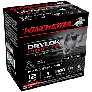 WINCHESTER AMMO DryLok Super Steel 12Ga 3in 25rd Box Shotgun Shells (XSV1232)