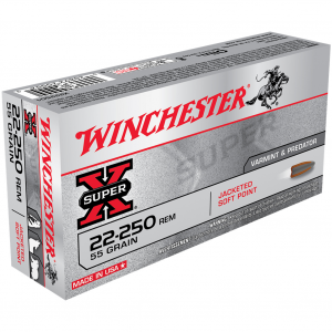 WINCHESTER Super-X 22-250 55Gr Jacketed Soft Point 20rd Box Rifle Bullets (X222501)