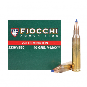 FIOCCHI 223 Rem. 40 Grain V MAX Ammo, 50 Round Box (223FHVB)