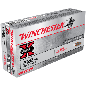 Winchester Ammo WINCHESTER Super-X 222 Rem 50Gr Jacketed Soft Point 20rd Box Rifle Bullets (X222R) - $40.00 at GritrSports