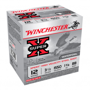 WINCHESTER AMMO Super X 12Ga 3.5in BB Xpert Hi-Velocity Steel Shot 25/250 Shotgun Shells (WEX12LBB)
