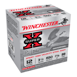 Winchester Ammo WINCHESTER AMMO Super X 12Ga 3.5in BB Xpert Hi-Velocity Steel Shot 25/250 Shotgun Shells (WEX12LBB) - $31.89 at GritrSports