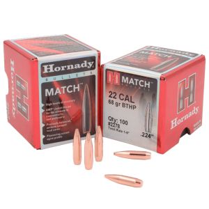 HORNADY 22 Cal .224 68Gr Hollow Point 100Rd Box Bullets (2278)