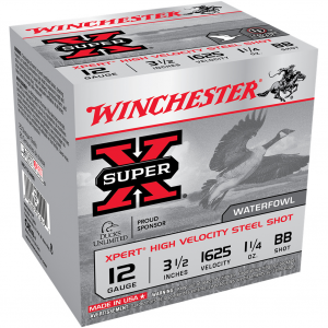 WINCHESTER Xpert HI-Velocity Steel 12Ga 3.5" #BB 1 1/4 oz 25rd Box Shotgun Shells (WEX12LMBB)