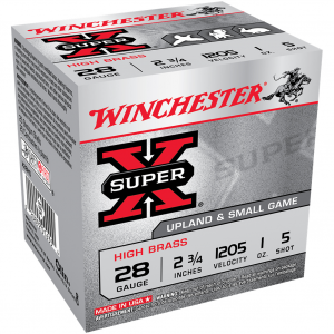 WINCHESTER Super-X High Brass Shotshells 28Ga 2-3/4in 1oz 25rd Box Shotgun Shells (X28H5)