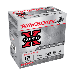 Winchester Ammo WINCHESTER AMMO Super-X 12Ga 2.75in 4-Shot Shotgun Shells (X12P4) - $23.05 at GritrSports
