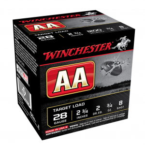 WINCHESTER AA 28Ga 3/4oz 2.75in #8 Lead Shot 25rd Box Shotshells (AA288)