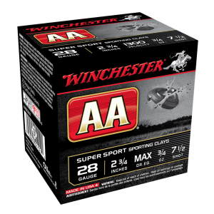 WINCHESTER AA 28Ga 3/4oz 2.75in #7.5 Lead Shot 25rd Box Shotshells (AASC287)