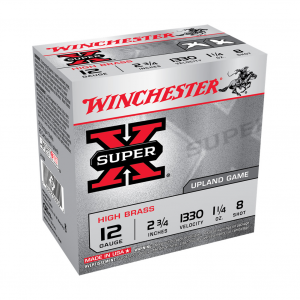 WINCHESTER AMMO Super-X 12Ga 2.75in 8-Shot HiBrass Shotgun Shells (X128)