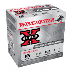 WINCHESTER Super-X 16Ga 1oz 2.75in #6 Lead Shot 25rd Box Shotshells (XU166)