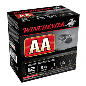 WINCHESTER AA TrAAcker 12Ga 1 1/8oz 2.75in #8 Lead Shot 25rd Box Shotshells (AAM128)