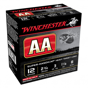 WINCHESTER AA Super Handicap 12Ga 2.75in #8 Shot 25/250 Shotgun Shells (AAHA128)