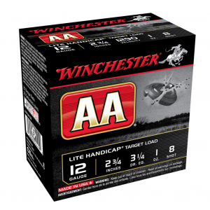 WINCHESTER AA 12Ga 1oz 2.75in #8 Lead Shot 25rd Box Shotshells (AAHLA128)