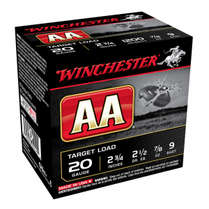 WINCHESTER AA 20Ga 7/8oz 2.75in #9 Lead Shot 25rd Box Shotshells (AA209)