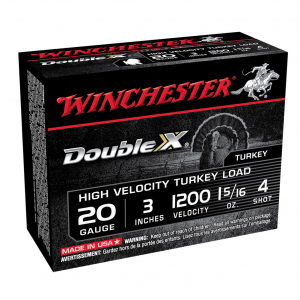 WINCHESTER Double X 20Ga 1-5/16oz 3in #4 10rd Box Shotshells (STH2034)