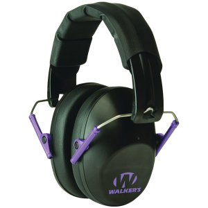 Walker's Pro Low Profile Black/Purple Folding Earmuffs (GWP-FPM1-BKPU)