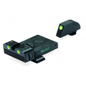 MEPROLIGHT Tru-Dot Tritium Fiber Optic Green,Green Front & Rear Iron Sight for Glock 17,19,20,21,22,23 (ML20224)
