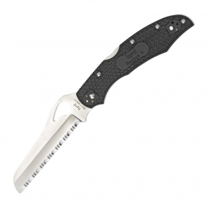 SPYDERCO Cara Cara Rescue 2 FRN Black Handle SpyderEdge Folding Knife (BY17SBK2)