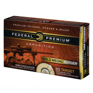 FEDERAL Gold Medal 6.5mm Creedmoor 105 Grain Boat Tail Hollow Point 20 Bx/ 10 Cs Rifle Ammo (GM6CRDBH1)