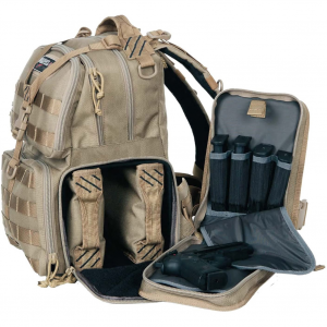 G Outdoors Tactical Range 2 Handguns Tan Backpack (GPS-T1610BPT)
