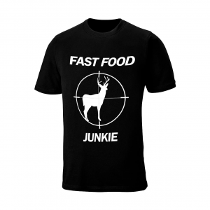 WEBY Unisex "Fast Food Junkie" Black Hunting T-Shirt (FFJ)