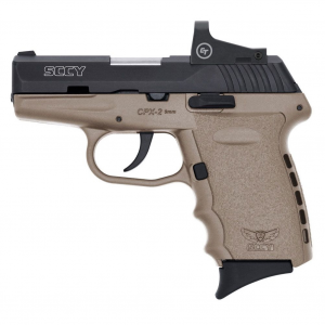 SCCY Industries CPX-2 RD 9mm 3.1in 10rd Black Nitride FDE Pistol With NMS CTS-1500 Red Dot (CPX-2CBDERDE)
