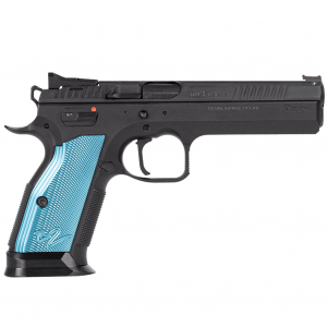 CZ TS 2 9mm 20rd 5.28in Black Polycoat Steel Blue Aluminum Grips Pistol (91220)