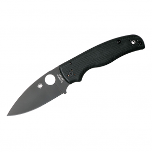 SPYDERCO Shaman G-10 3.58in Black Blade Knife (C229GPBK)