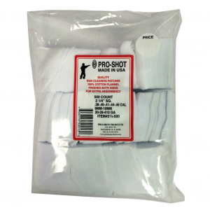PRO-SHOT PRODUCTS 38-45 Cal/20Ga-410Ga 2.25in Square 500 Count Cleaning Patches (21/4-500)