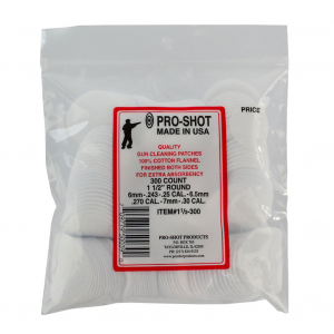 PRO-SHOT PRODUCTS 6mm-30 Caliber 300 Count Cleaning Patches (11/2-300)