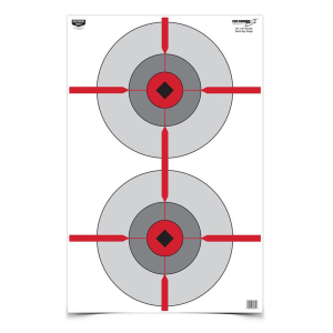 BIRCHWOOD CASEY Eze-Scorer 23x35in Double Bulls-Eye Targets, 100-Pack (37031)