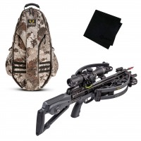 TENPOINT Havoc RS440 Graphite Gray Crossbow Package with Halo Veil Alpine Bowpack and Microfiber Cleaning Cloth (CB21008-1299+HCA-20120+GRITMF)