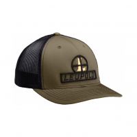LEUPOLD L Optics Dark Green/White Flat Brim Trucker Hat (170585)