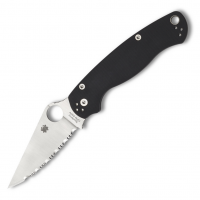 SPYDERCO Para Military 2 3.438in SpyderEdge Blade/G-10 Black Folding Knife (C81GS2)