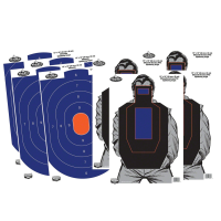 BIRCHWOOD CASEY Dirty Bird Blue/Orange Oval Silhouette & Bad Guy IPSC Silhouette Combo, 8-Pack (35735)