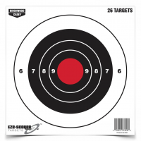 BIRCHWOOD CASEY Eze-Scorer 8in Bull's-Eye Target, 26-Pack (37826)