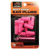 WALKER'S GAME EAR 7 Pairs Pink Foam Plugs with Black Aluminum Carry Canister (GWP-PLGCAN-PK)