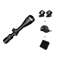 VORTEX Sonora 4-12x44 Dead-Hold BDC MOA Reticle Riflescope w/ Medium 1in Scope Rings, Black Camo Hat and Microfiber Cloth (VOR-SON-412+RING-M+121-53-BCA+MF)