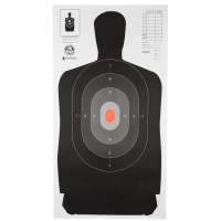 Action Target B-27 North Carolina Criminal Justice Academy Target, Shaded Scoring Rings Starting Outside And Going Dark To Light With A Bright Orange Center, 24"x45", 100 Per Box B-27NCJA-100