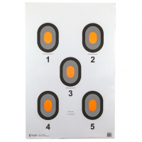 Action Target Bulls-Eye, Five Bullseye Target w/Orange Center, 100 Per Box 530-OC-100