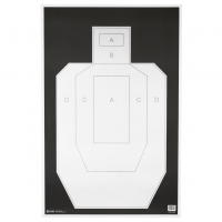 Action Target IPSC/PBKB, Unofficial IPSC Practice Target, High Visibility Black Background On White Paper, 23"x35", 100 Per Box IPSC-PBKB-100