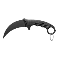 Cold Steel FCX Karambit, Fixed Blade Knife, Black, Plain Edge, Karambit, 4" Blade, Kray-Ex, Black Handle CS-92FK