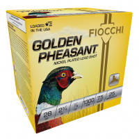 FIOCCHI Golden Pheasant 28Ga 2.75in #7.5 Nickel-Plated 25rd/Box Shotshell (28GP75)