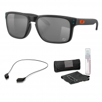 OAKLEY Holbrook Miami Matte Black/Prizm Black Sunglasses with Lens Cleaning Kit & Large Black Leash Kit (OO9102M8+07+103)