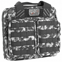 GPS Tactical Double Pistol Case, Gray Digital Camo, Soft, Holds Up To 2 Pistols, MOLLE Webbing for Adding Accessories, Twin Front Ammo Storage Pouches GPS-T1413PCGD