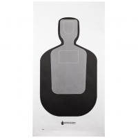 Action Target TQ-19, Standard Qualification Target, 25-Yard Silhouette In Black And Gray, 24"x45", 100 Per Box TQ-19-100