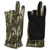 Primos Stretch Fingerless Gloves, Mossy Oak Bottomland Camo PS6681