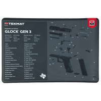 TekMat Original Mat, For Glock Gen 3, Cleaning Mat, Thermoplastic Surface Protects Gun From Scratching, 1/8" Thick, 11"x17", Tube Packaging, Black TEK-R17-GLOCK-G3