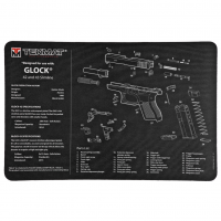 TekMat Pistol Mat For Glock 42/43, 11"x17", Black, Includes Small Microfiber TekTowel, Packed In Tube TEK-R17-GLOCK-42-43